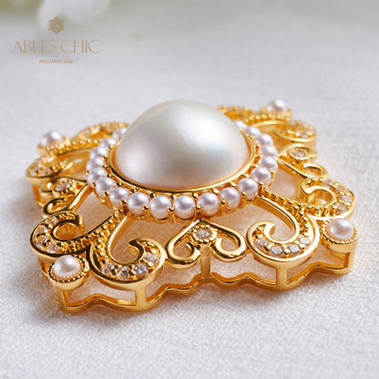 Mabe Pearl Filigree Halo Pendant 5821