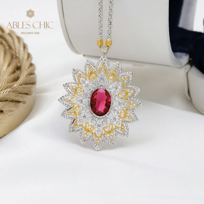 Starry Oval Blossom Necklace 5667