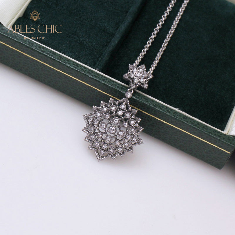 Honeycomb Filigree Starry Necklace 5007