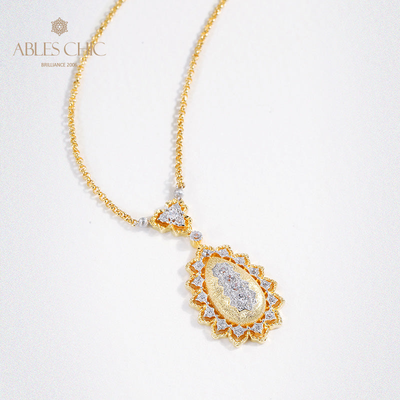 Silky Teardrop Starry Necklace 5109