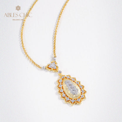 Silky Teardrop Starry Necklace 5109