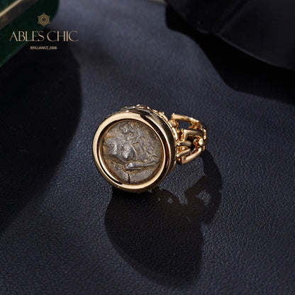 Roman Lion Coin Ring