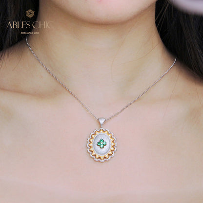 Silky Flower Gem Pendant 5419