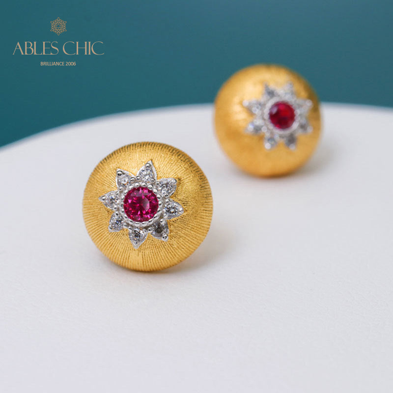 Dome Star Floral Earrings 5091