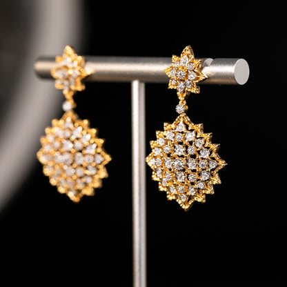 Starry Lace Fretwork Earrings 5006