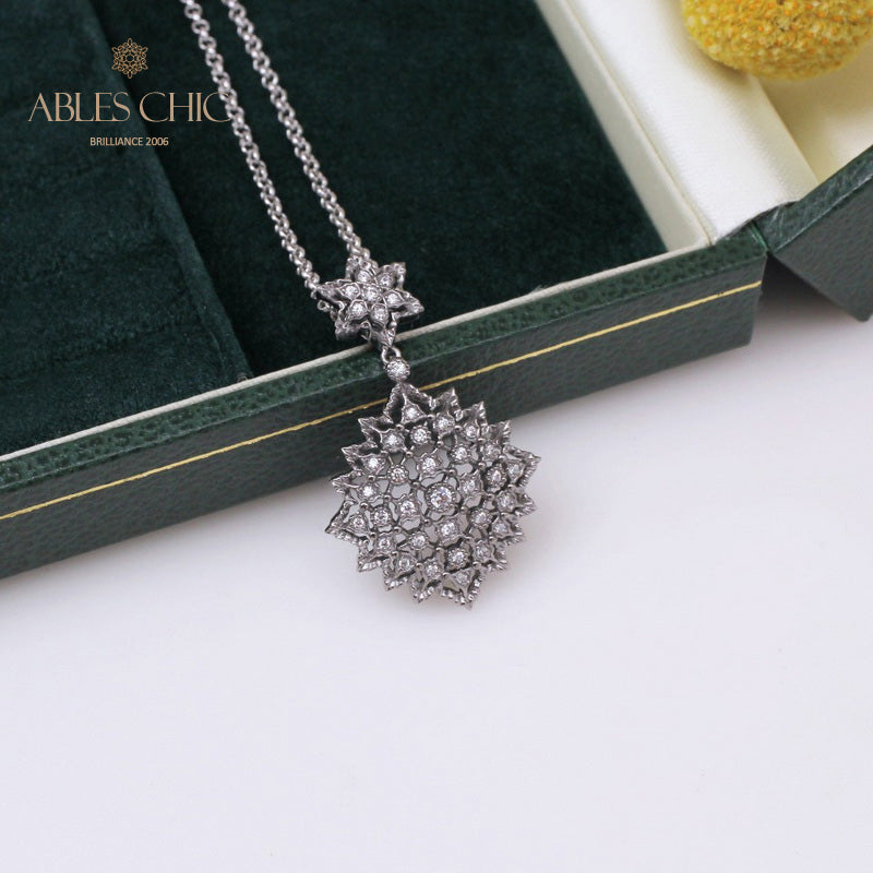 Honeycomb Filigree Starry Necklace 5007