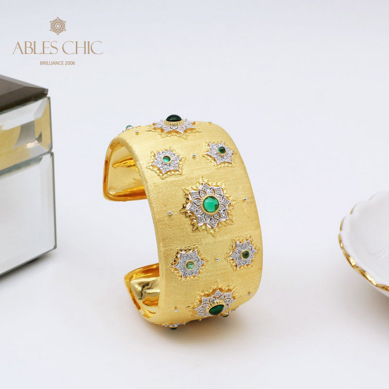 Gem Floral Wide Bracelet 5457