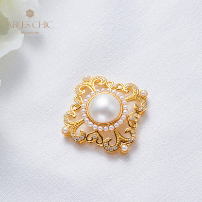 Mabe Pearl Filigree Halo Pendant 5821