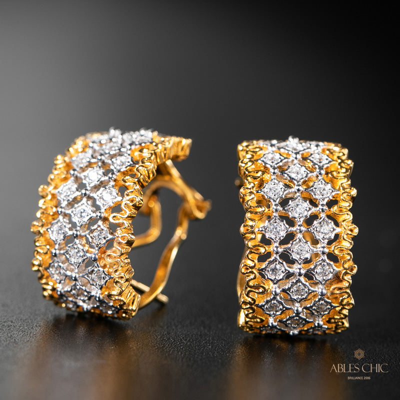 Airy Lace Honeycomb Earrings 5011