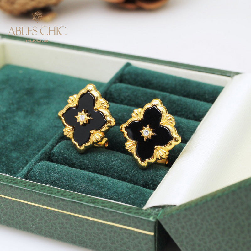 Clover Star Floral Earrings 5035