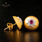 Dome Star Floral Earrings 5091