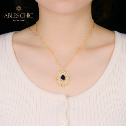 Starry Oval Blossom Necklace 5667