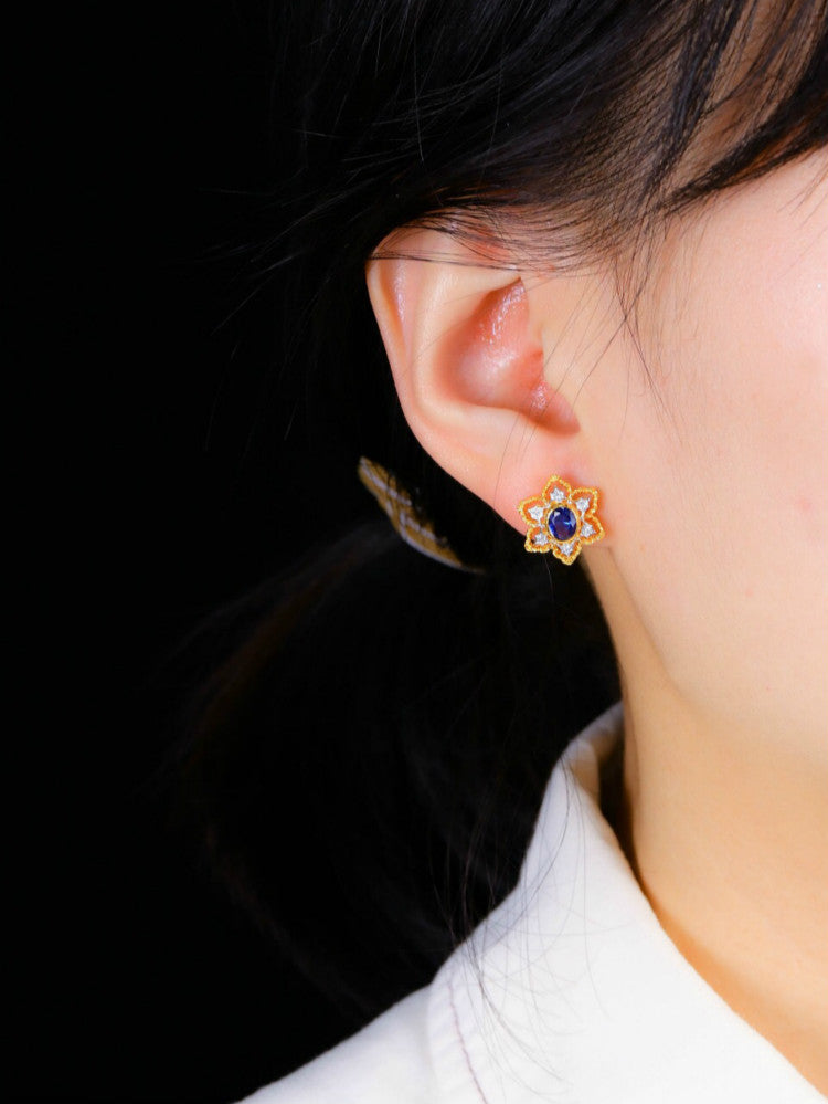 Starry Flower Gem Earrings 5100