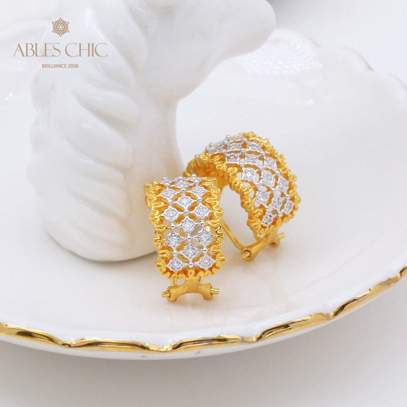 Airy Lace Honeycomb Earrings 5011