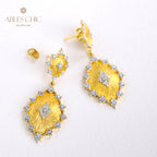 Detailed Silky Stars Floral Earrings 5278