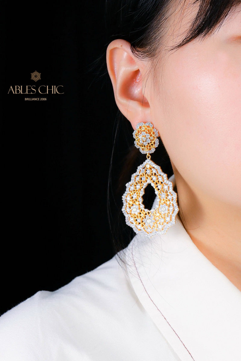 Lace Fretwork Chanderlier Earrings 5193