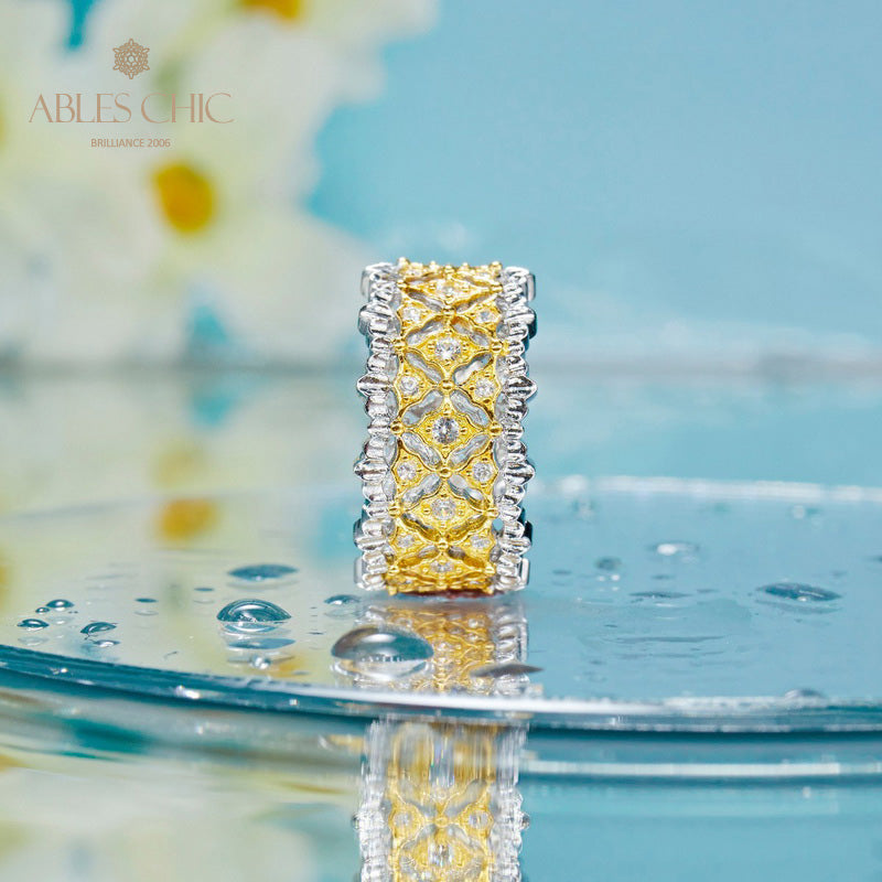 Honeycomb Fretwork Open Ring 5857