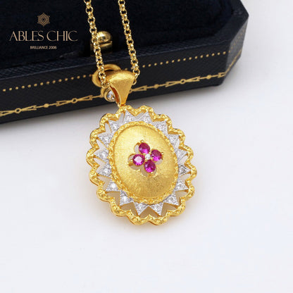 Silky Flower Gem Pendant 5419