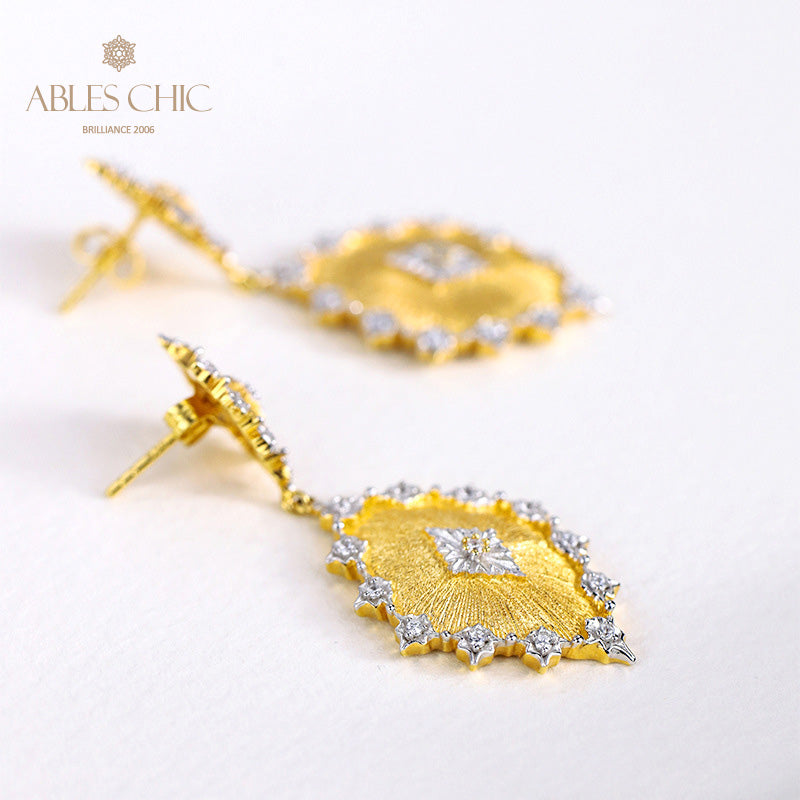 Detailed Silky Stars Floral Earrings 5278