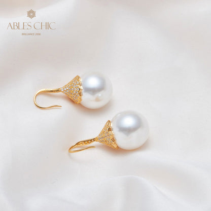 Floral Shell Pearl Earring 5785