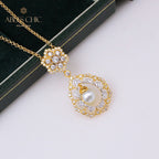 Filigree Teardrop Pearl Necklace 6275