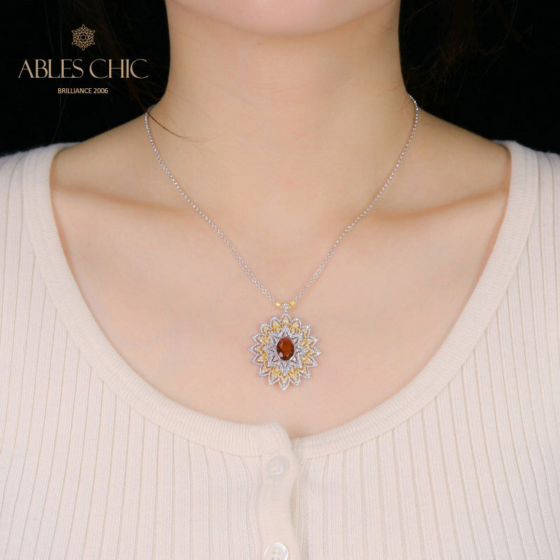 Starry Oval Blossom Necklace 5667