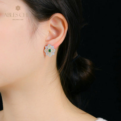 Emerald Clover Blossom Earrings 5150
