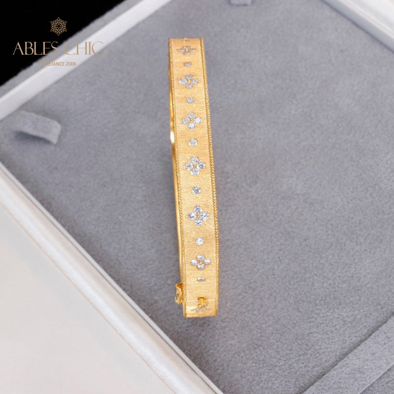 Fabric Clover Starry Zircon Bracelet 5776