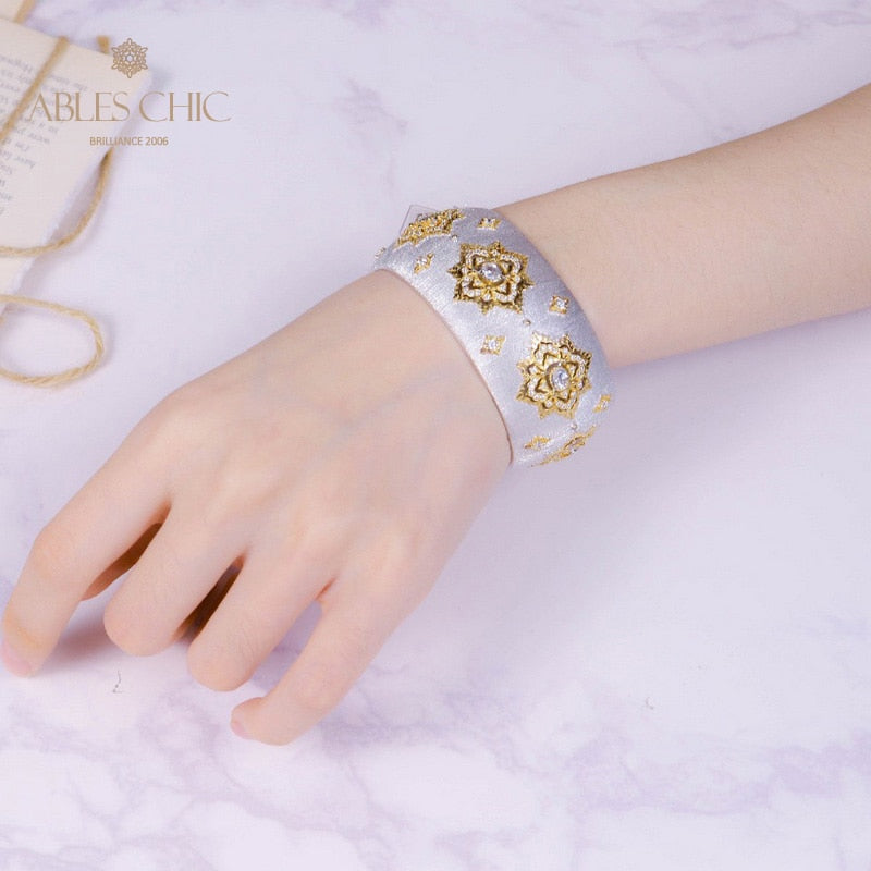 Bracelet Floral Émeraude Fretwork Dense 5230