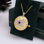 Ruby CZ Locket Pendant 5210
