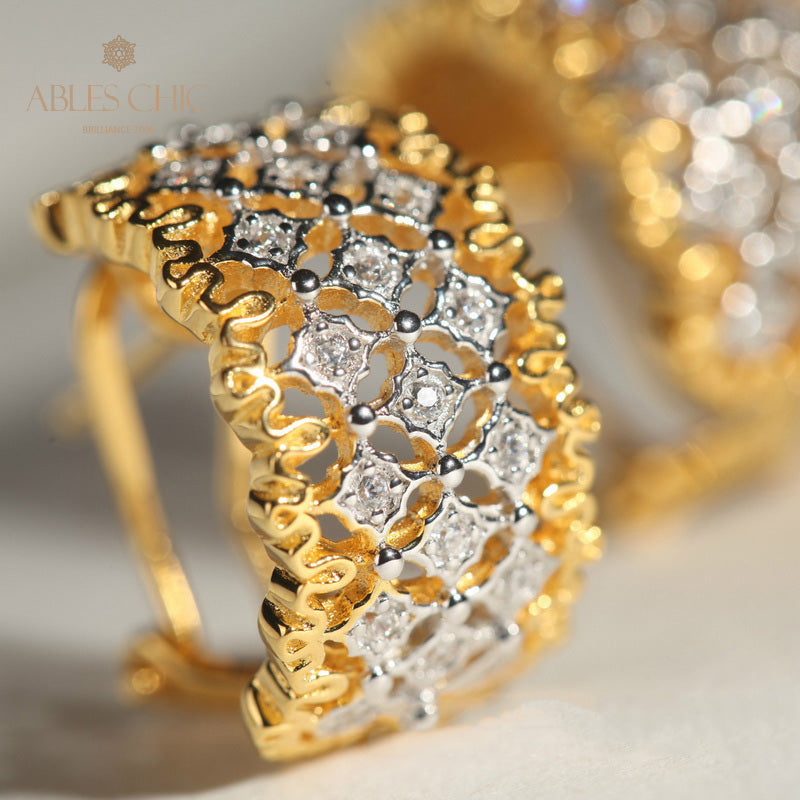 Airy Lace Honeycomb Earrings 5011