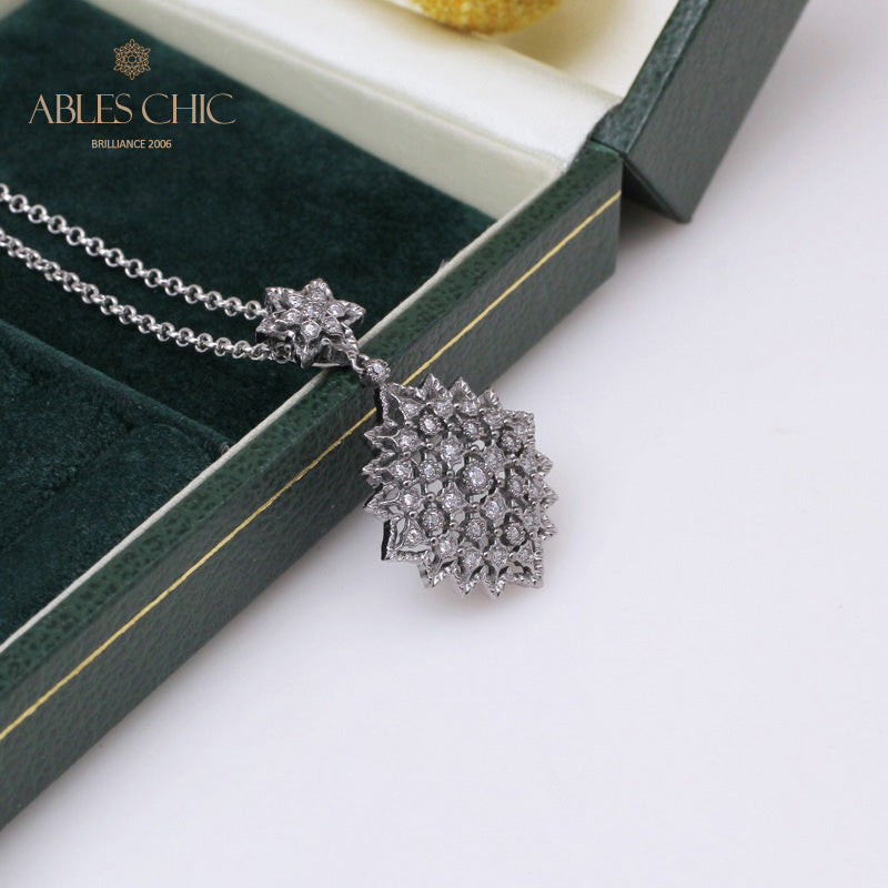 Honeycomb Filigree Starry Necklace 5007