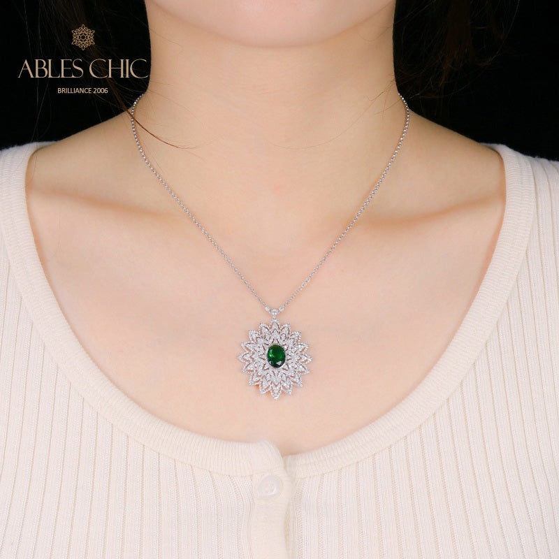 Starry Oval Blossom Necklace 5667