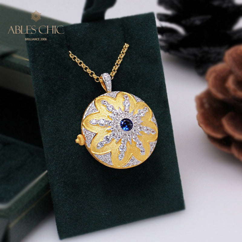 Ruby CZ Locket Pendant 5210