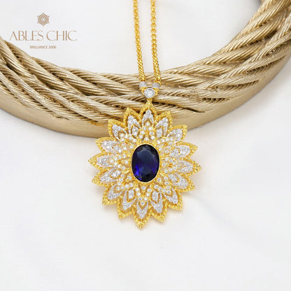 Starry Oval Blossom Necklace 5667