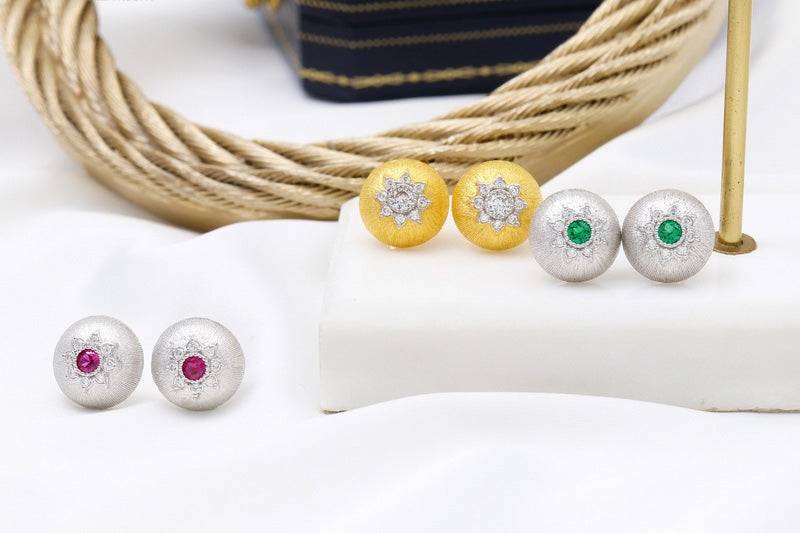 Dome Star Floral Earrings 5091