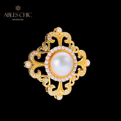 Mabe Pearl Filigree Halo Pendant 5821