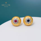 Dome Star Floral Earrings 5091