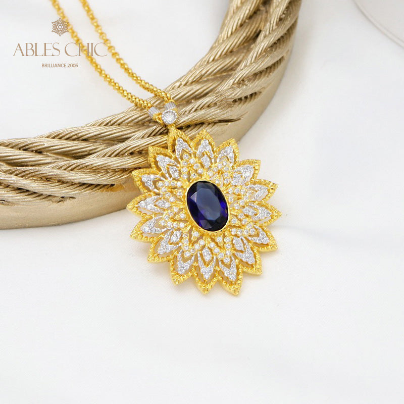 Starry Oval Blossom Necklace 5667