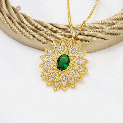 Starry Oval Blossom Necklace 5667