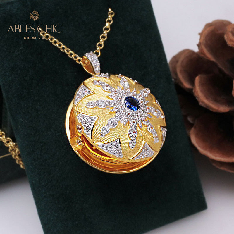 Ruby CZ Locket Pendant 5210