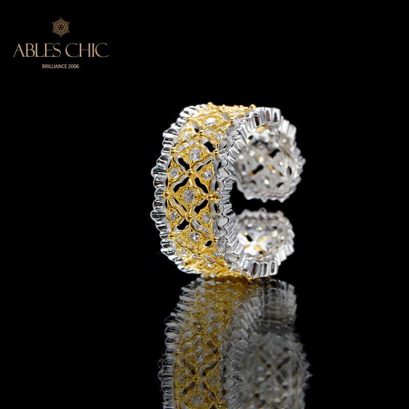 Honeycomb Fretwork Open Ring 5857