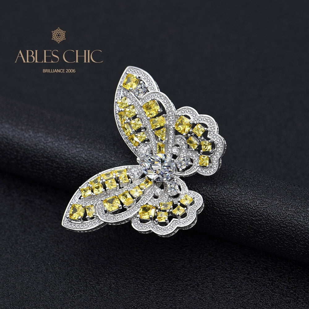 Citrine Butterfly Statement Ring R1115
