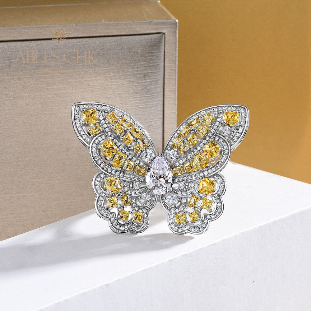 Citrine Butterfly Statement Ring R1115