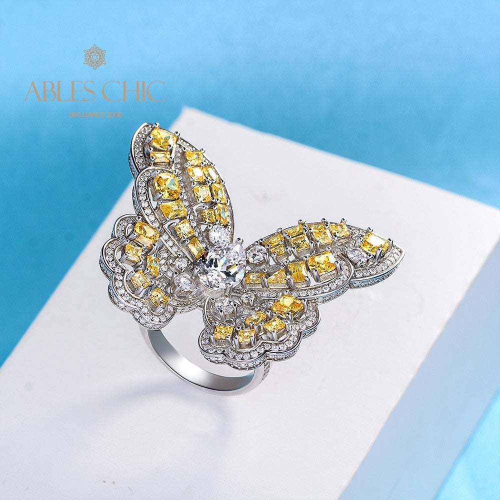 Citrine Butterfly Statement Ring R1115