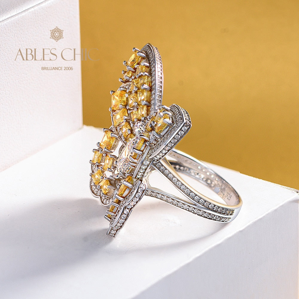 Citrine Butterfly Statement Ring R1115