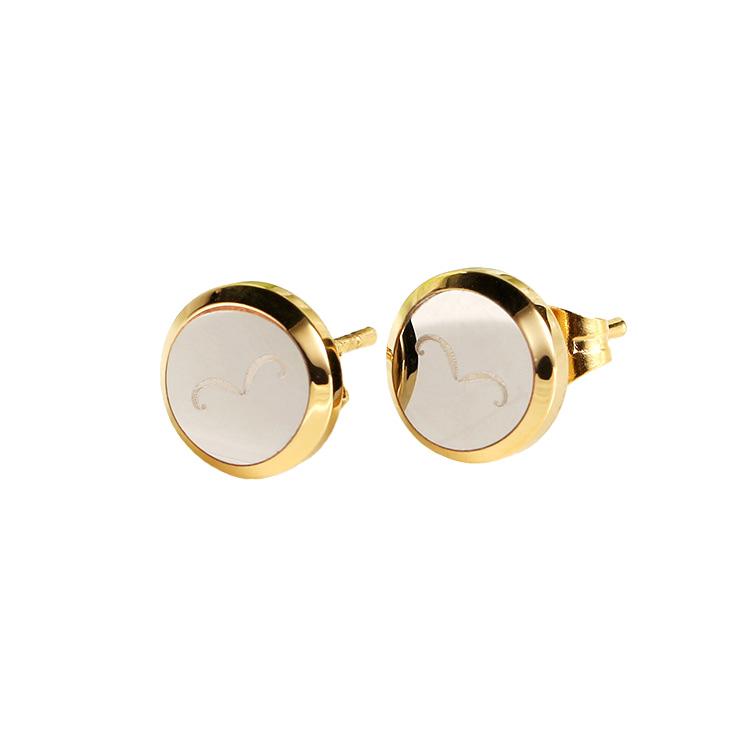 Gold Tungsten Carbide Stud Mustache Earrings Plated Wholesale - Ables Mall