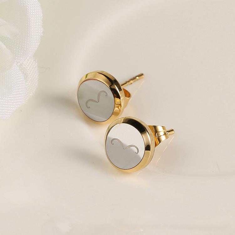 Gold Tungsten Carbide Stud Mustache Earrings Plated Wholesale - Ables Mall