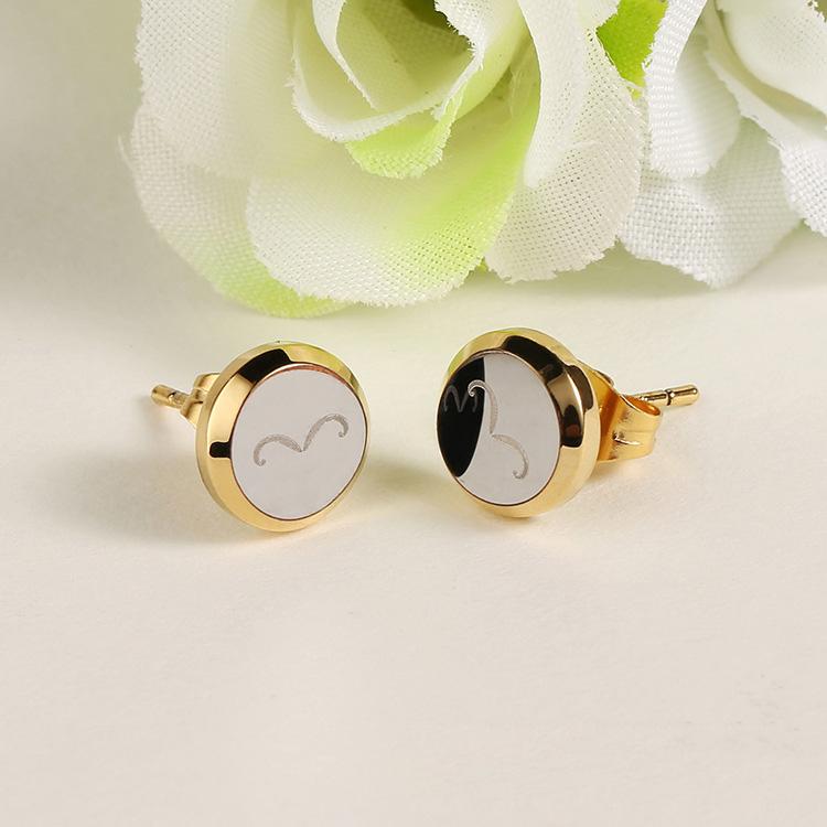 Gold Tungsten Carbide Stud Mustache Earrings Plated Wholesale - Ables Mall