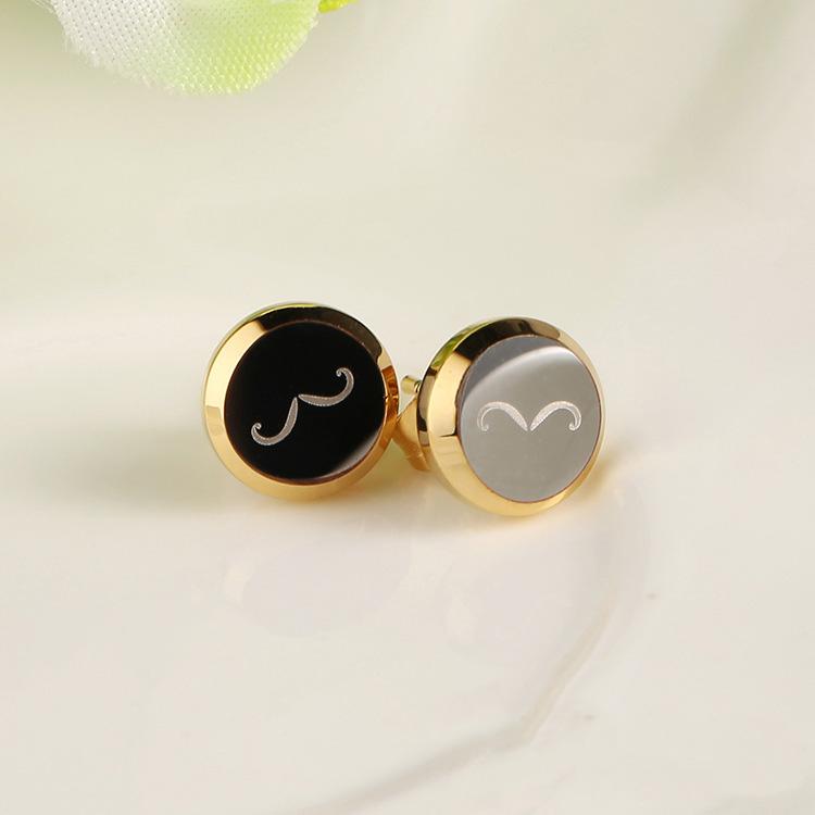 Gold Tungsten Carbide Stud Mustache Earrings Plated Wholesale - Ables Mall